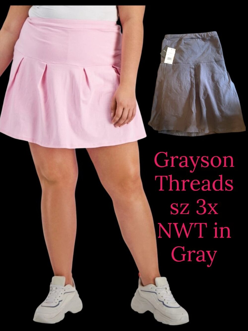 Grayson Threads Mini Skorts in Gray